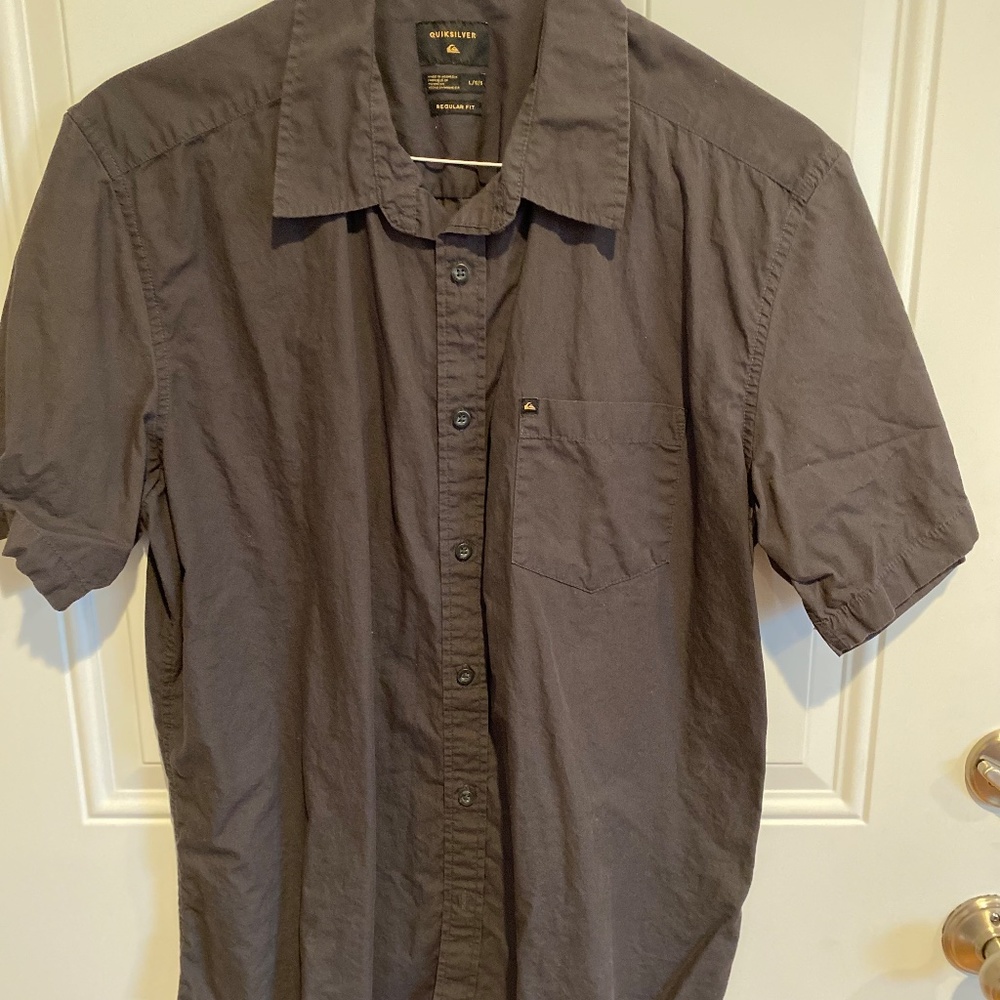 Quicksilver Short sleeve charcoal mens shirt